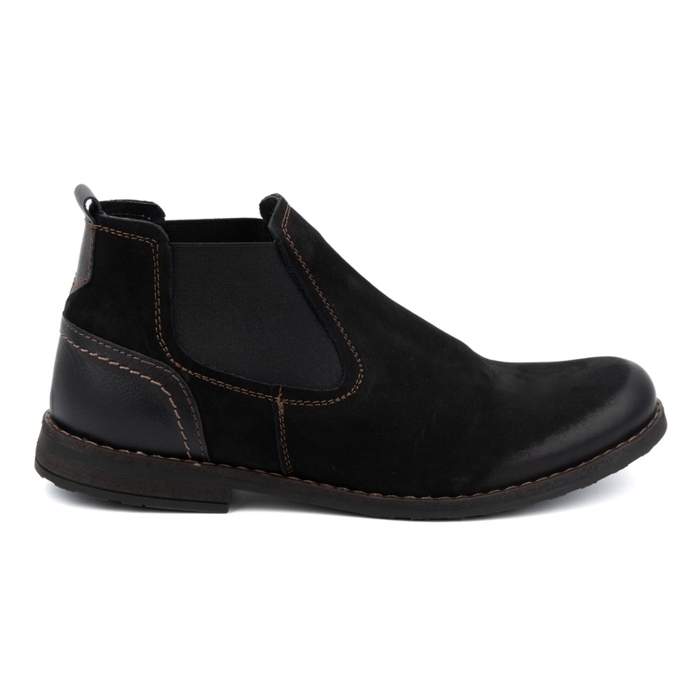 Olivier Bottines Chelsea à enfiler en cuir pour homme 925MA Sw, noir le noir