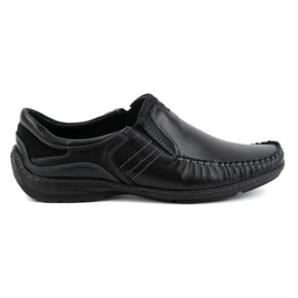 KOMODO Chaussures homme, mocassins en cuir 627K, noir