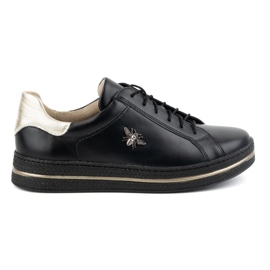 Olivier Chaussures en cuir femme baskets Style 1190 noires le noir