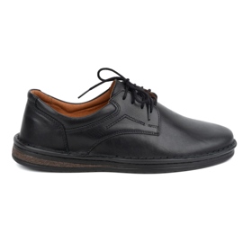 Olivier Chaussures à lacets en cuir décontractées pour hommes classiques 925A, noires