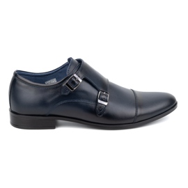 Olivier Monki 306LU chaussures formelles en cuir, bleu marine