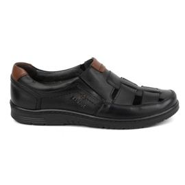 Kampol Chaussures décontractées en cuir pour hommes 86KAM, noires