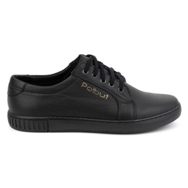 Polbut Chaussures en cuir pour hommes 320/2 noires