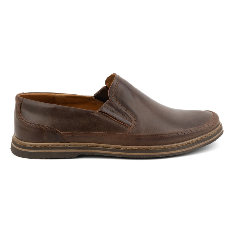 Olivier Chaussures en cuir pour hommes 612 marron foncé brun