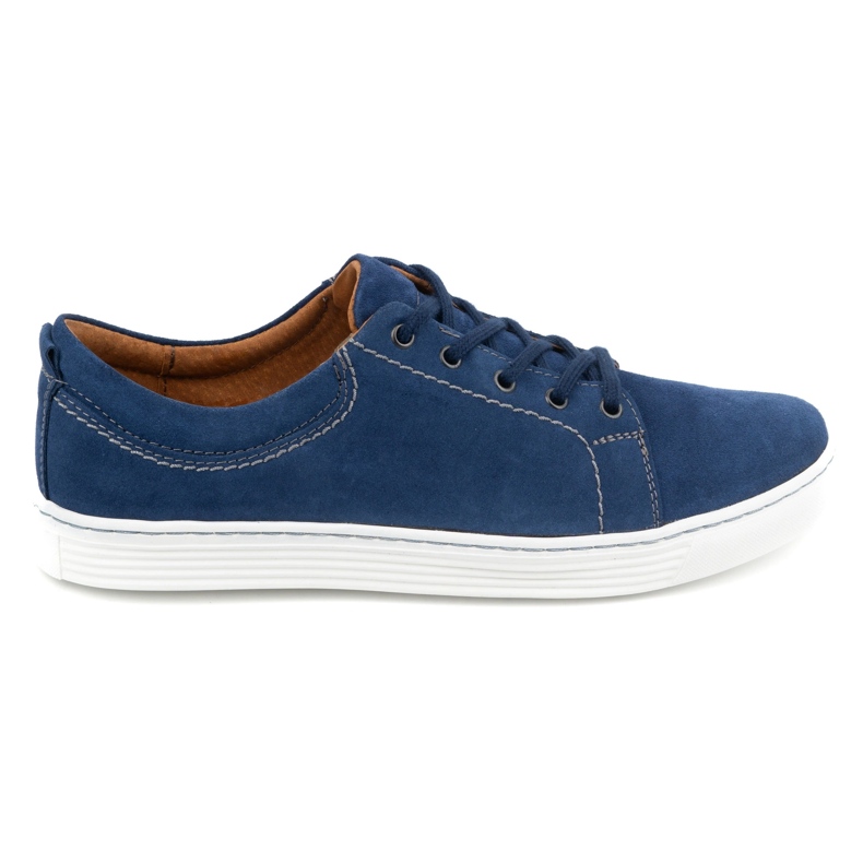 Olivier Chaussures décontractées en cuir pour hommes 946MA, velours bleu