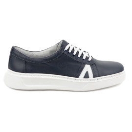 KOMODO Chaussures décontractées en cuir pour hommes 910/2, bleu marine KOMODO Chaussures décontractées en cuir pour hommes 910/2, bleu marine