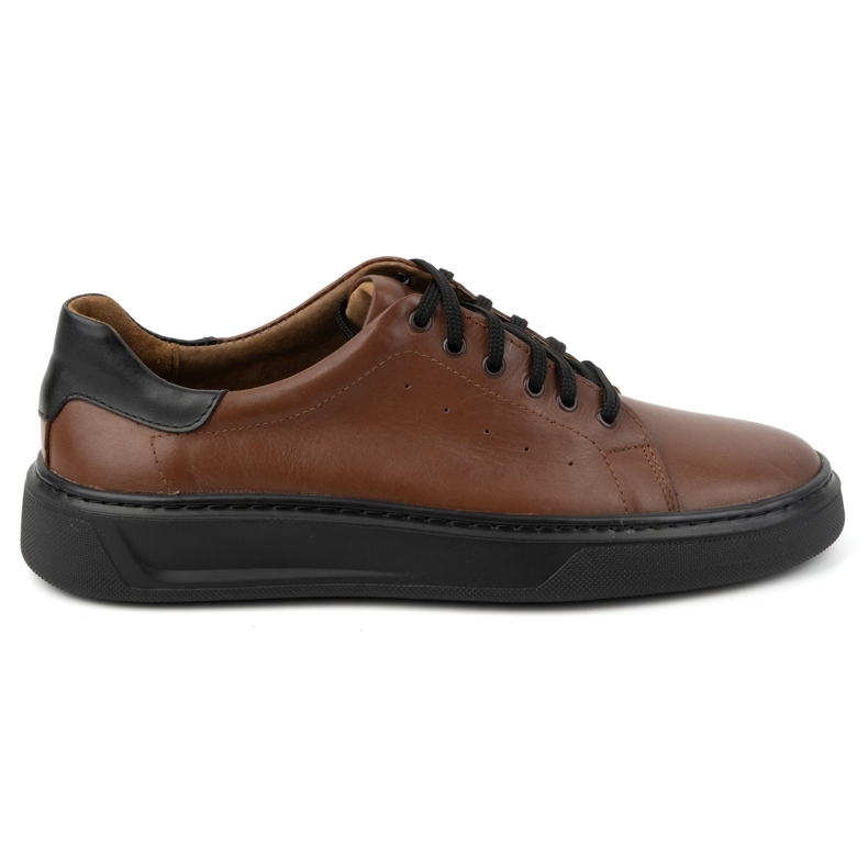 KOMODO Chaussures homme en cuir 930K marron avec semelle noire brun
