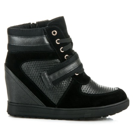 J. Star Chaussures compensées à lacets noir
