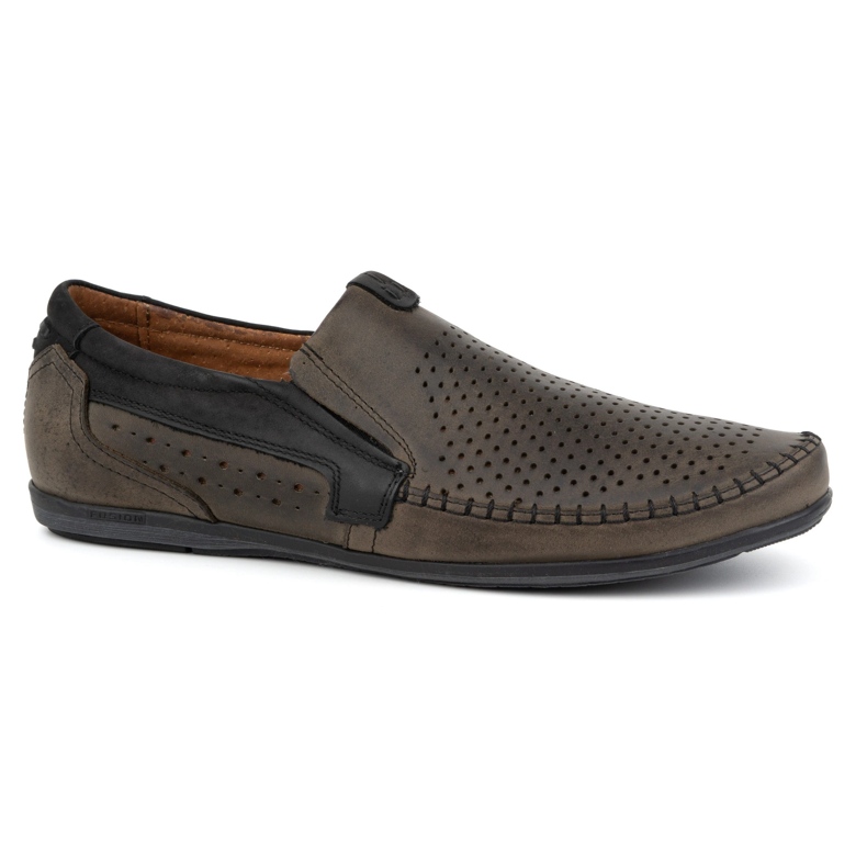 Olivier Mocassins homme cuir ajouré 0525 olive vert
