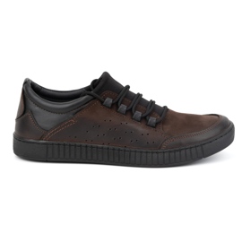 Olivier Chaussures à lacets en cuir pour hommes 287KZ Marron brun