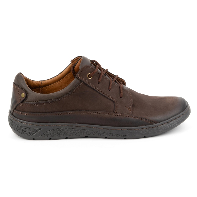 Olivier Chaussures à lacets en cuir pour hommes 077KZ marron foncé brun