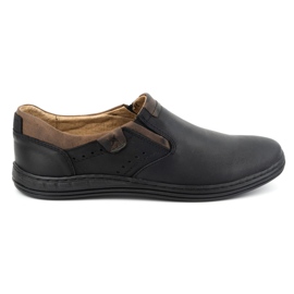 Polbut Slip-on homme en cuir 401 Noir le noir