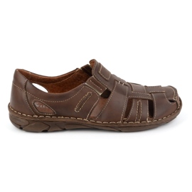 Olivier Chaussures d'été à enfiler en cuir pour hommes, 902MP, marron brun Olivier Chaussures d'été à enfiler en cuir pour hommes, 902MP, marron brun