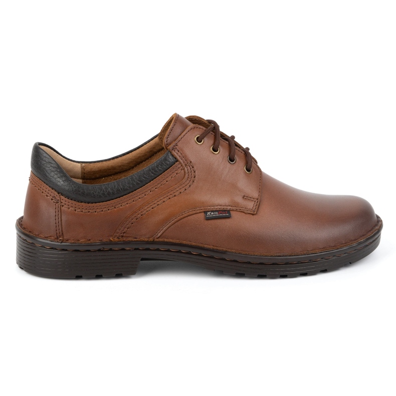 Kampol Chaussures décontractées en cuir pour hommes 11/C1 marron brun Kampol Chaussures décontractées en cuir pour hommes 11/C1 marron brun