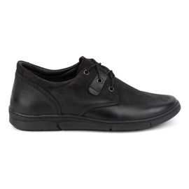 Olivier Chaussures rehaussantes décontractées à lacets pour hommes, cuir, 237KZ + 2,5 cm, noires