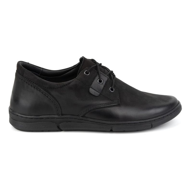 Olivier Chaussures rehaussantes décontractées à lacets pour hommes, cuir, 237KZ + 2,5 cm, noires le noir