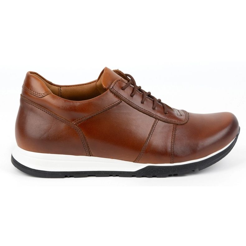 Olivier Chaussures augmentantes en cuir à lacets pour hommes Sport Style 408KZ + 3 cm marron brun