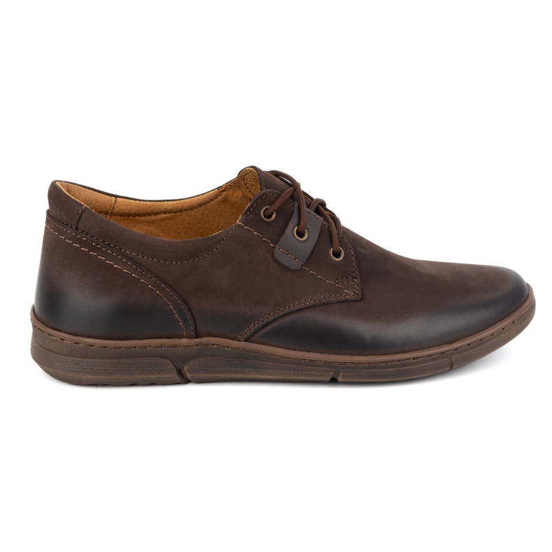 Olivier Chaussures croissantes homme Casual à lacets en cuir 237KZ + 2,5 cm Marron brun