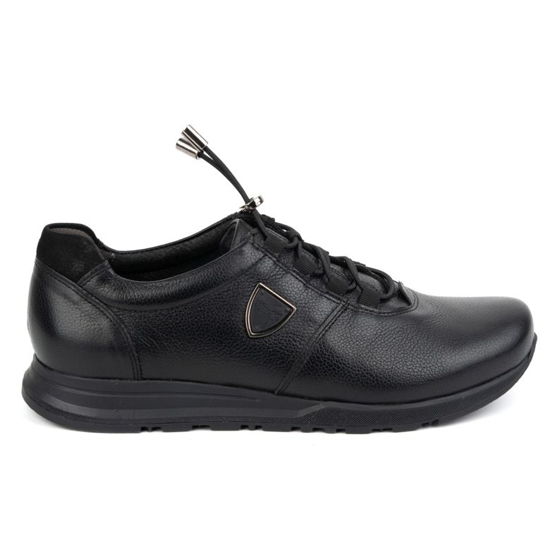 Kampol Chaussures en cuir pour hommes 25/5 noires le noir Kampol Chaussures en cuir pour hommes 25/5 noires le noir