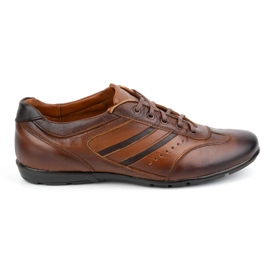 Olivier Chaussures de sport en cuir pour hommes style 7004DT marron brun