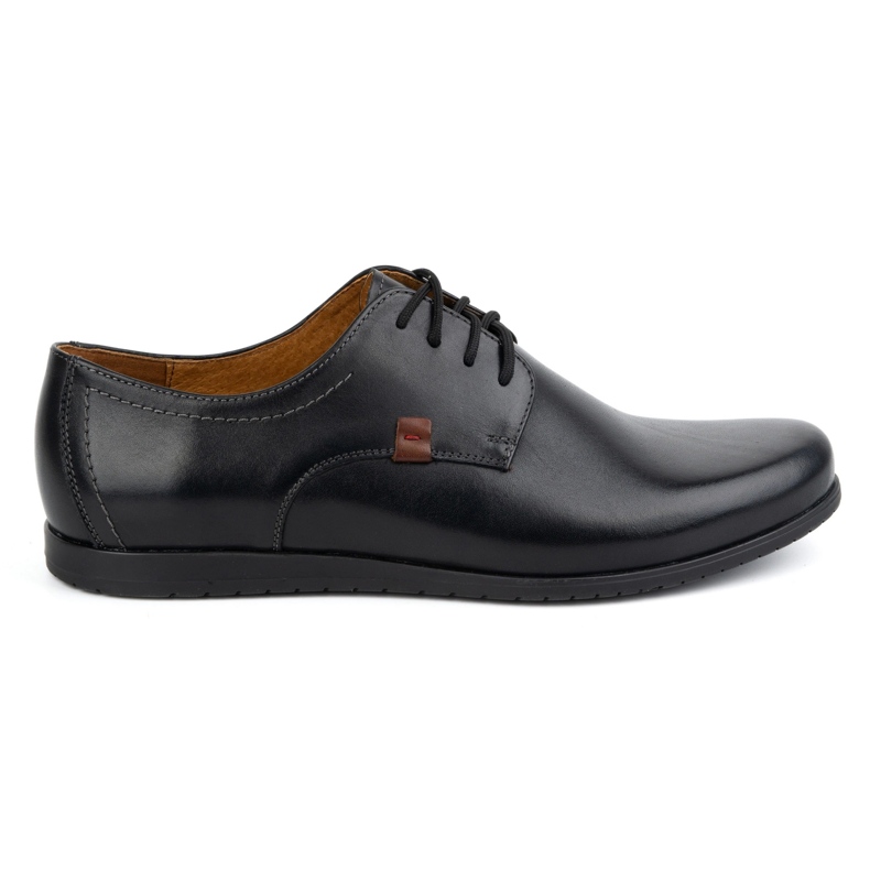 Chaussures en cuir élégantes pour hommes KAMPOL modèle 326 noir le noir