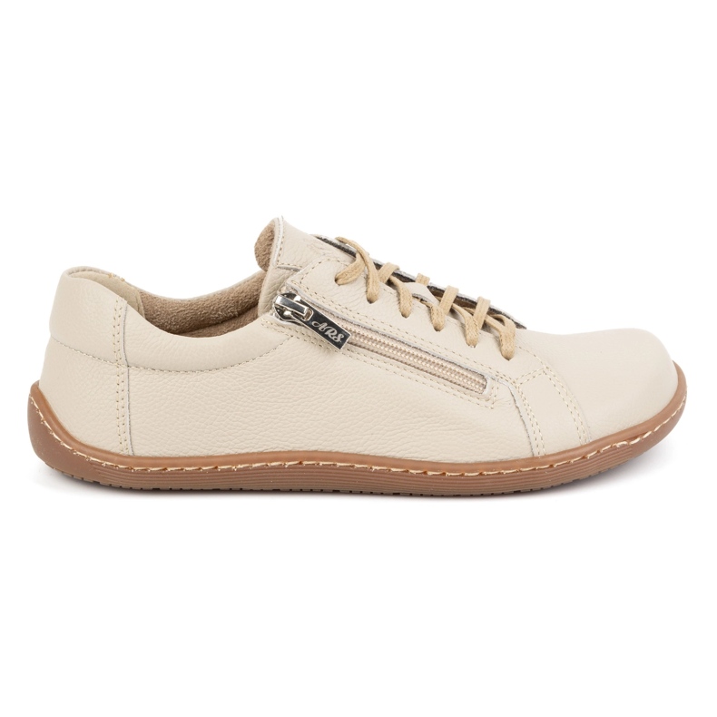 Olivier Chaussures minimalistes en cuir pieds nus pour femme modèle 1243, beige