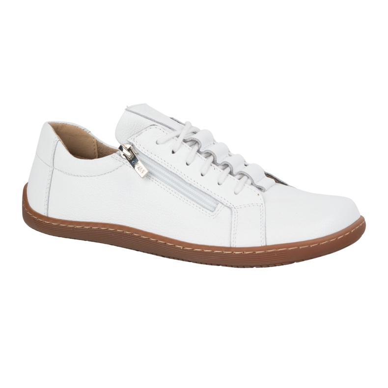 Olivier Chaussures minimalistes en cuir pieds nus pour femmes 1242 blanc