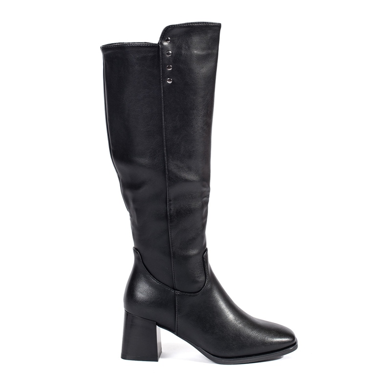 Bottines à talons en daim noir le noir