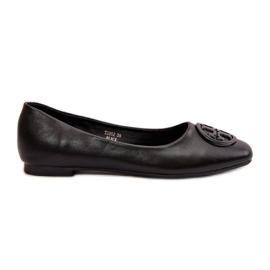 Ballerines Femme Avec Décoration, Cuir Eco, Rhodike Noir
