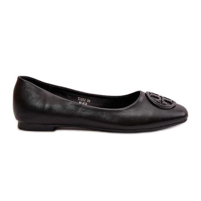 Ballerines Femme Avec Décoration, Cuir Eco, Rhodike Noir le noir