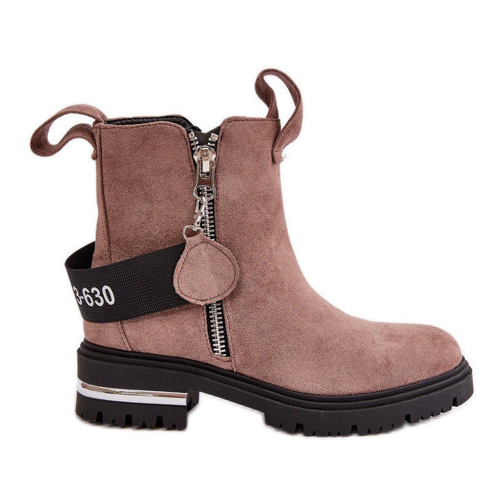 Bottines isolées à fermeture éclair pour femme, beige foncé Calvaro Bottines isolées à fermeture éclair pour femme, beige foncé Calvaro