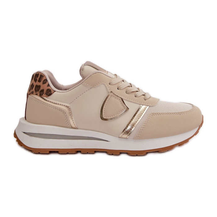 Baskets en cuir écologique pour femmes Beige Velaniela