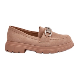 Mocassins Femme En Daim Eco Avec Décoration, Wistera Beige
