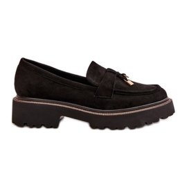 Mocassins Femme Eco Daim Avec Décoration Noir Verindalle le noir