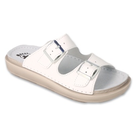 Befado chaussons femme en polyuréthane 179D001 blanc, semelle intérieure en cuir