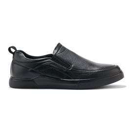 Mocassins pour hommes noirs en cuir écologique le noir