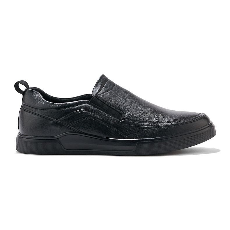 Mocassins pour hommes noirs en cuir écologique le noir