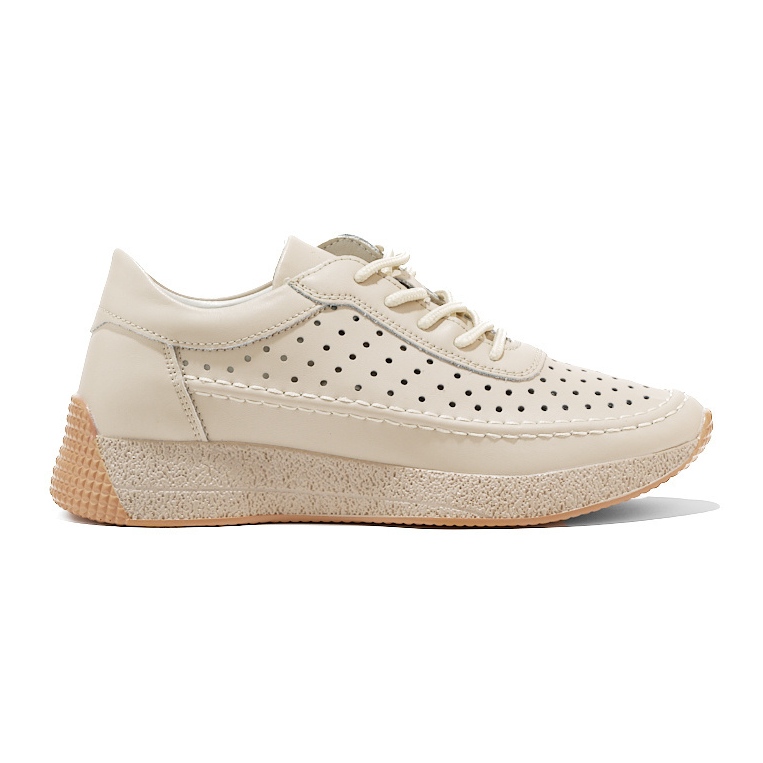 Sergio Leone Chaussures de sport femme en cuir beige