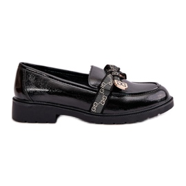 Mocassins Femme Vernis Avec Noeud S.Barski HY42-331A Noir
