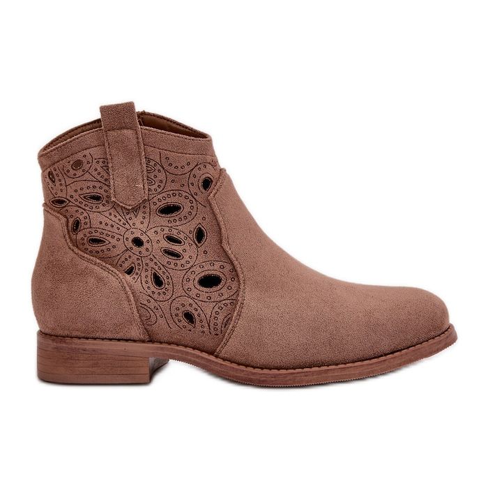 Bottines Ajourées Avec Fermeture Éclair Pour Femme Marron S.Barski HY42-081 brun