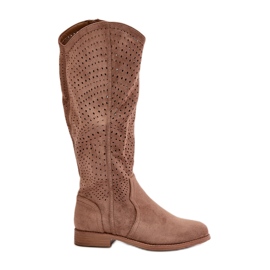 Boots Femme Ajourées Marron S.Barski HY42-132 brun Boots Femme Ajourées Marron S.Barski HY42-132 brun