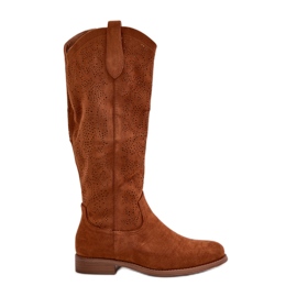 Bottines Femme Ajourées Camel S.Barski HY42-132 brun