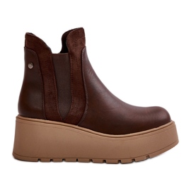 Bottes Isolées Sur Plateforme Et Compensées Pour Femme Marron Mivanira brun