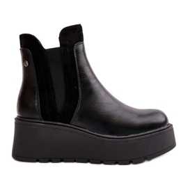 Bottes Isolées Sur Plateforme Et Compensée Pour Femme Noir Mivanira le noir