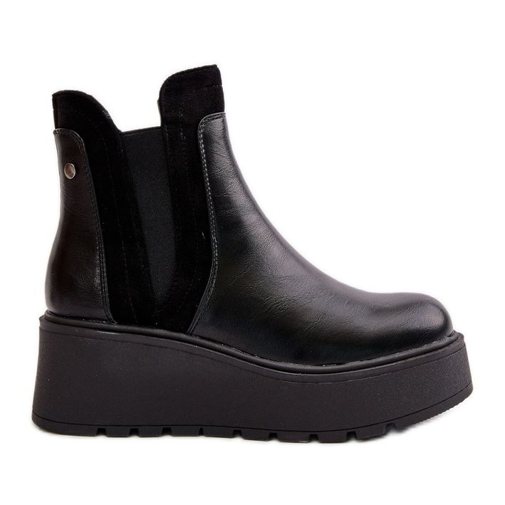 Bottes Isolées Sur Plateforme Et Compensée Pour Femme Noir Mivanira le noir