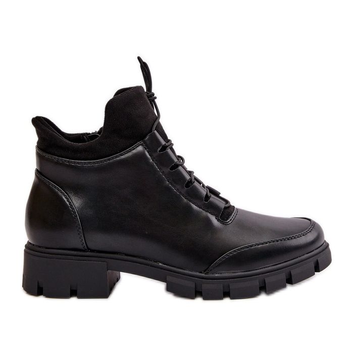 Bottes isolées basses pour femmes en cuir écologique, noir Erisabelle le noir