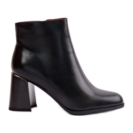 Bottines à Talons Hauts Smooth pour Femme en Eco Daim, Warm Black Milisea le noir