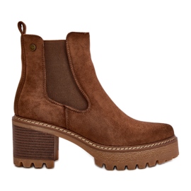 Bottes isolées pour femmes à talons hauts en daim écologique marron Irissinae brun