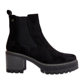 Bottes Isolées Pour Femmes Sur Talon Haut Eco Daim Noir Irissinae
