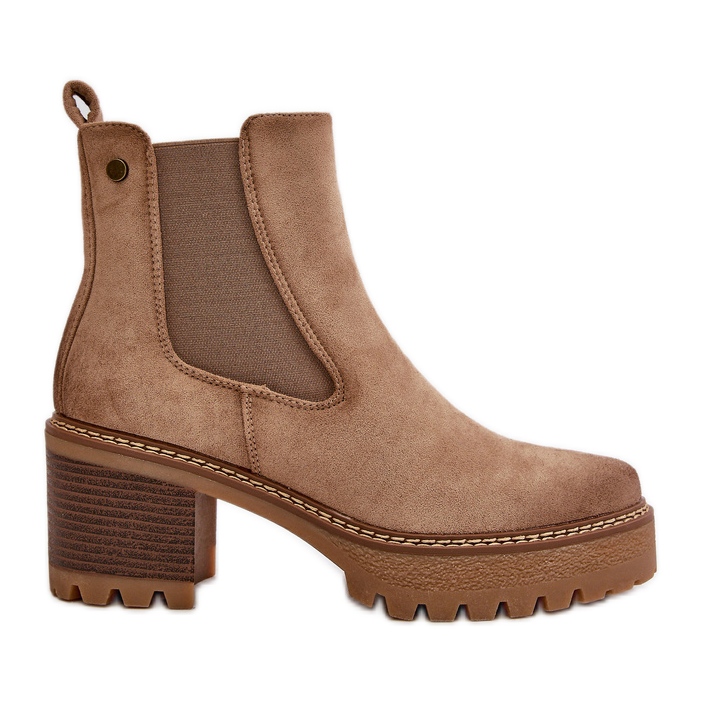 Bottes Isolées Pour Femmes Sur Talon Haut Eco Daim Beige Irissinae Bottes Isolées Pour Femmes Sur Talon Haut Eco Daim Beige Irissinae